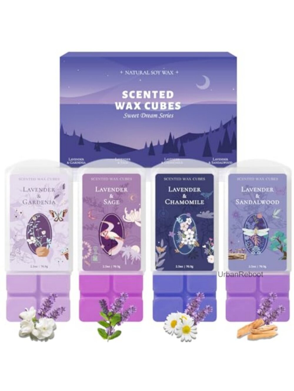 Soy Wax Melts 8 Cubes Fall Scents Lavender Sleep Aid Home Fragrance
